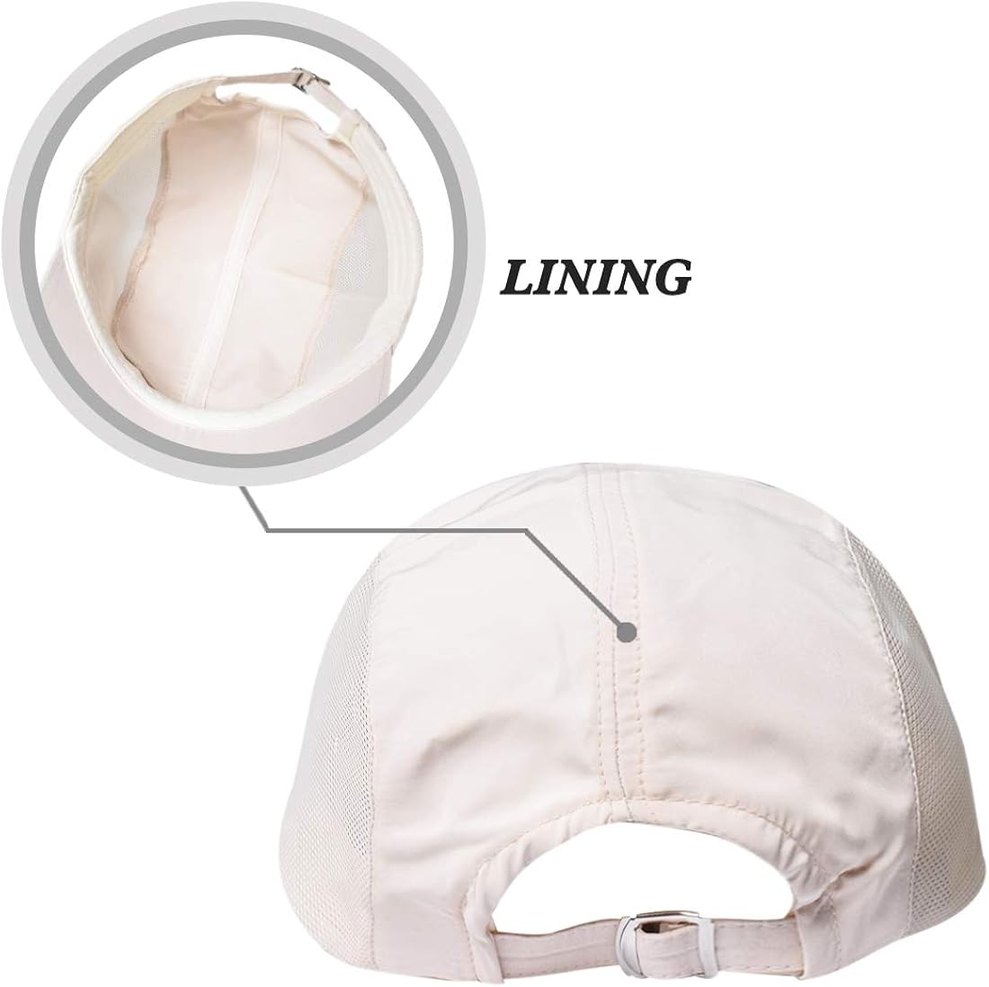 KXF Trucker Cap Quick Dry Half Mesh Baseball Hat Outdoor Sports Running Cap Beige, M-XL - Image 4