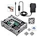 Smraza Raspberry Pi 4 Case, Acrylic Case with Cooling Blink Fan, 4PCS Heatsinks, 5V 3A Type-C Power Supply, Built in Fan with LED, Compatible with Raspberry Pi 4 Model B (Black and Clear)