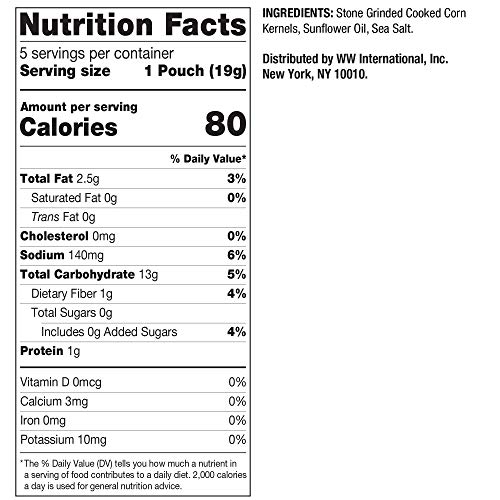 WW Sea Salt Mini Tortilla Chips 2 SmartPoints 2 Boxes (10 Count Total) Weight Watchers