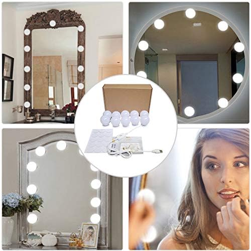 LED Vanity Mirror Lights Kit,Adjustable Hollywood Make-up Vanity Mirror Light Dimmable and Memory Function,10 Lights(6500K), Mirror Not Included