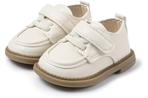 Casazoe Infant Baby Boys Girls Oxford Shoes PU Leather Wedding Loafers Brogue Toddler Baptism Dress Shoes First Steps Walking Flat Lazy Crib Shoe