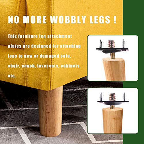 Keadic 8 Sets 2 Types Heavy Duty Leg Mounting Plates Kit, M8 Furniture