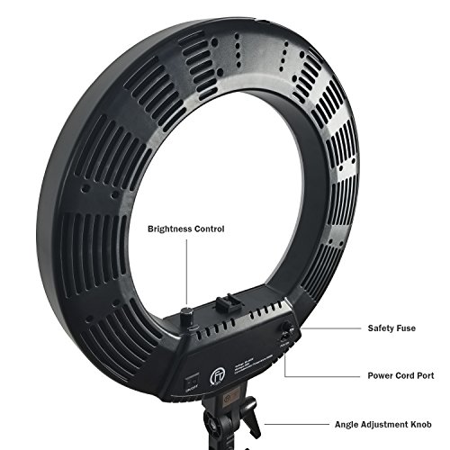 LimoStudio-Diameter-LED-Ring-Light-with-Heavy-Duty-Tripod-Stand-14-inch-Standard-Hot-Shoe-Mount-Adapter-Holder-for-Professional-at-Home-Beauty-Shoots-AGG1451V2-AGG2405V2
