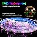 scurry 32.8FT LED Strip Lights, Composed of 300 Waterproof Color Changing Light and Self-Adhesive Tape with 44 Keys IR Remote Controller and DC 12V 5A Power Adapter, for Home, Kitchen, Bar, Party