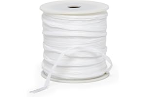Paper Mart White Raffia Ribbon, Matte Finish, 1/4 Inch Wide, 100 Yard Craft Ribbon Roll