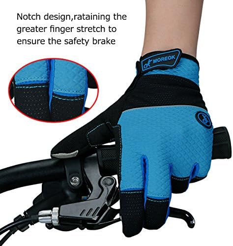 KUPEERS Cycling Gloves Touch Screen Cycling Gloves Road Racing Bicycle Gloves Windproof Cycling Gel Pad Riding Gloves Velcro Design Unisex Cycling Gloves(Black&amp;Blue)