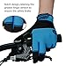 KUPEERS Cycling Gloves Touch Screen Cycling Gloves Road Racing Bicycle Gloves Windproof Cycling Gel Pad Riding Gloves Velcro Design Unisex Cycling Gloves(Black&Blue)