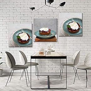 3 Panel Delicious Food Pictures Home Wall for...