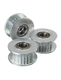 wangdd22 5pcs GT2 Correa dentada Rodillo tensor (20 dientes) 20T Bore 5 mm de aluminio con rodamientos para impresora 3d accesorios cinturón ancho de 6 mm