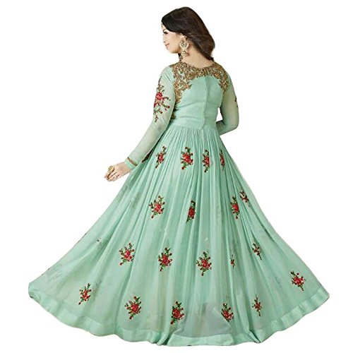 dwarkesh fashion women's georgette dress material (df_suit-014 green_green_standerd)