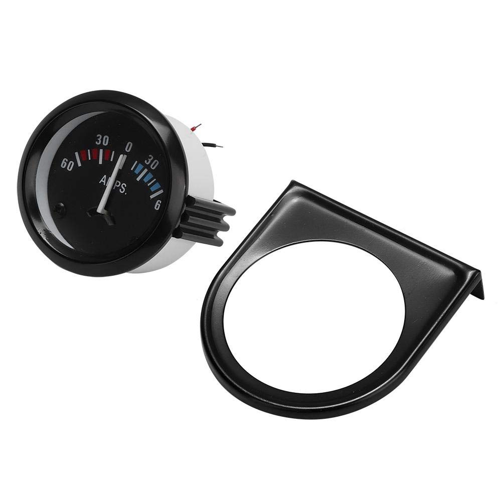 Qiilu Car Ammeter 12V 60-0-60 AMP Analog Universal Gauge 52mm/2in