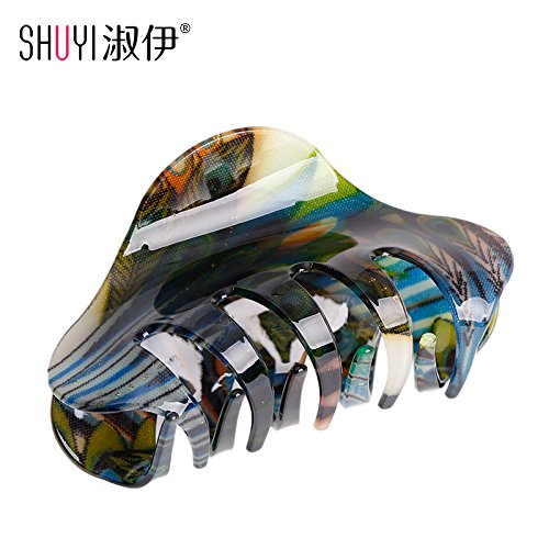 usongs Peacock pattern clip hair accessories plate made large ruggedness bath gripper plate made hair grasping hair No
