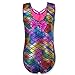 HUANQIUE Girls Kids Swimming Swimsuit Sleeveless One Piece Scale Colorful 6-8 Years