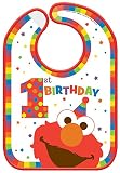 amscan Sesame Street Elmo Turns One Baby Bib, Birthday One Size, Multicolor