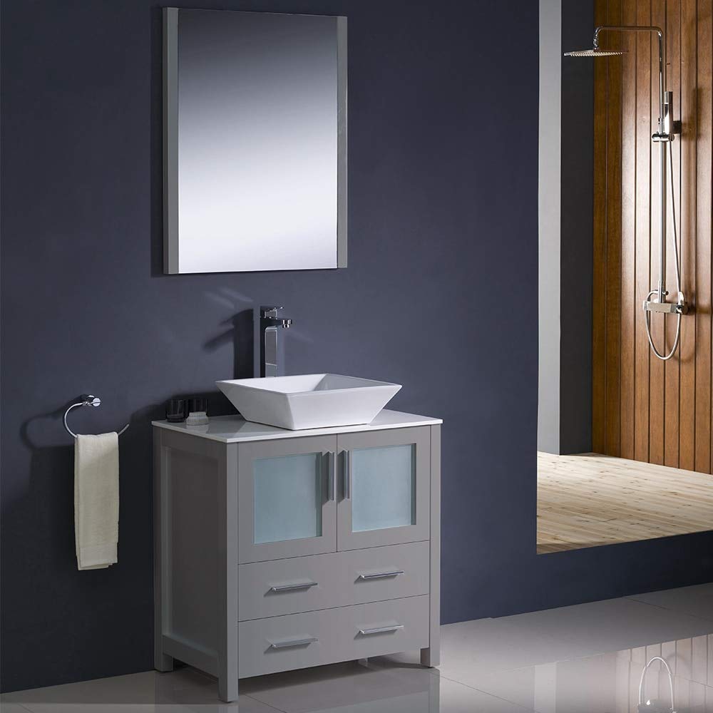 Fresca Torino 30 inch Gray Modern Bathroom Vanity w/Vessel Sink eBay