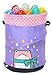 Set of 3 Pop-up Hamper Storage Bin / Basket / Container - Mr. Organize Frog for Children: Green, Blue and Purple