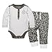 Burt's Bees Baby Unisex Baby Bodysuit & Pant Set, 100% Organic Cotton, Cloud Henley, 18 Months
