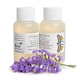 Kookaburra Wash - Mild Liquid Soap with Lanolin and Tea Tree Oil for Washable Sheepskin, Wool and Delicates - Lavender Scent - Sample Size 2 oz