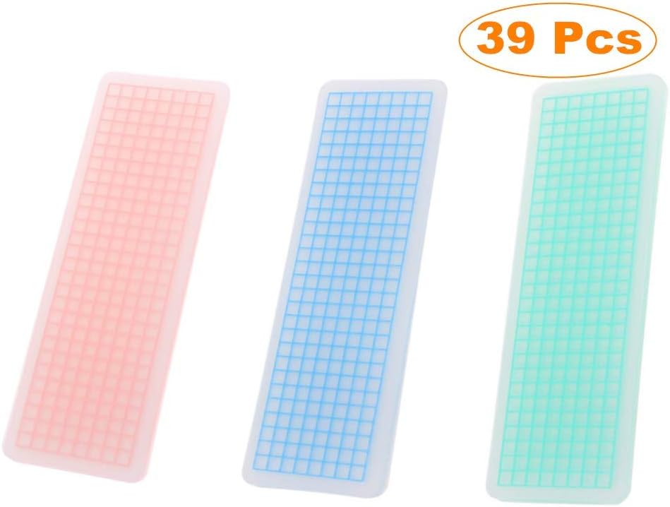 39 Pieces Tape Sample Board PVC Washi Tape-Storage Bookmark Cards(Green/Pink/Blue)