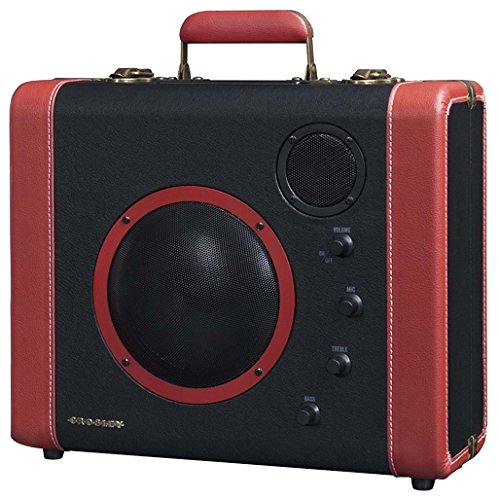 UPC 710244220378, Crosley CR8008A-BK Soundbomb Portable Bluetooth Speaker with Aux-In and Microphone Jack, Black &amp; Red