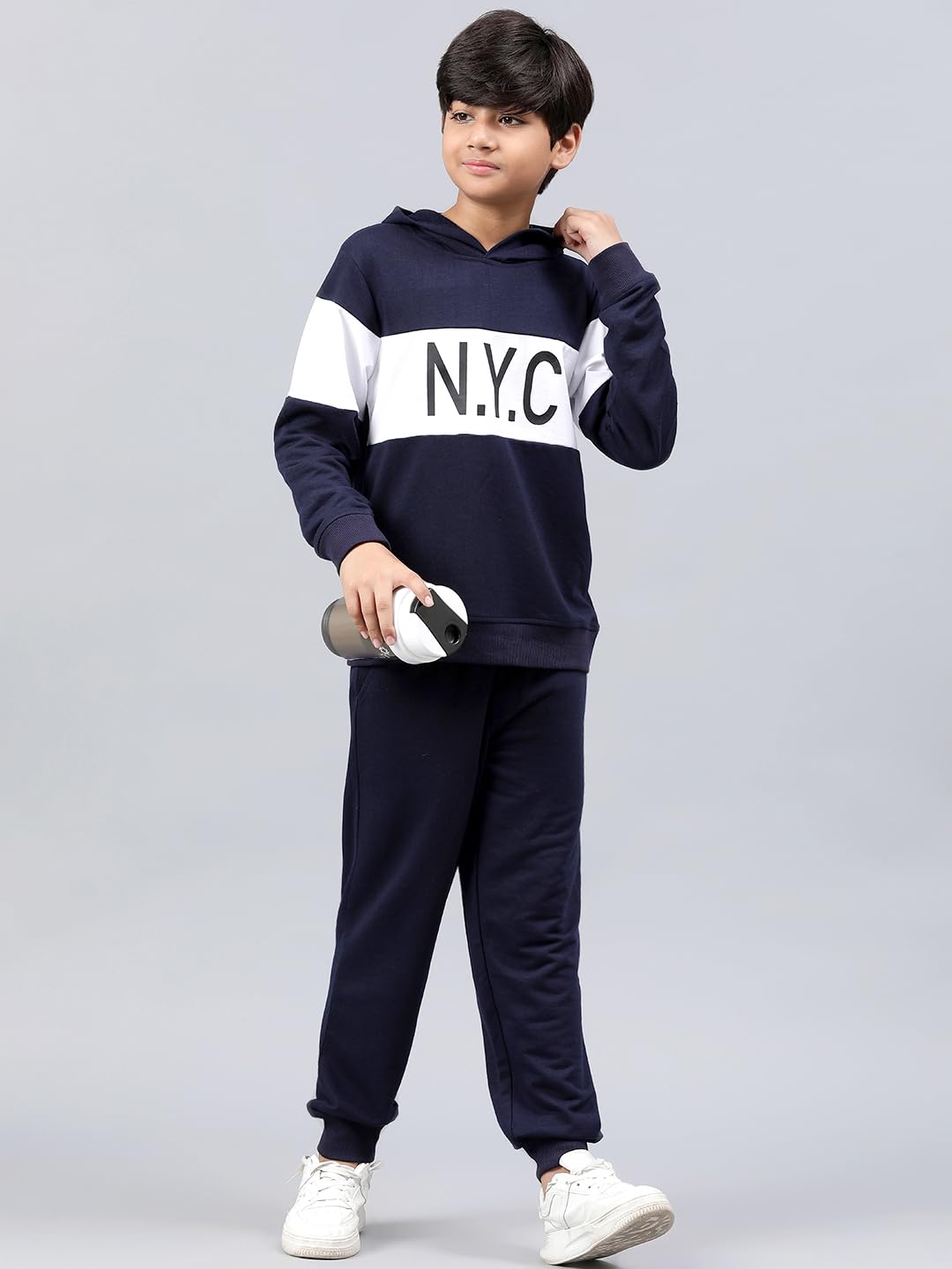 Li'l Tomatoes Boys Regular Fit Printed Cotton Fleece Track Suit 4