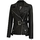 Blingsoul Leather Jacket Women - Real Lambskin Long Womens Leather Jacket