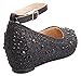 Olivia K Girl's Low Wedge Heel Ankle Strap Sparkly Rhinestone Shoes (Toddler/Little Girl)