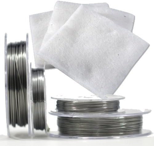 Authentic MUJI Japanese Organic Untreated Cotton Pads - Wicking Material + Kanthal A1 Type Resistance Wire - 0.32mm (28AWG) 10 Meters
