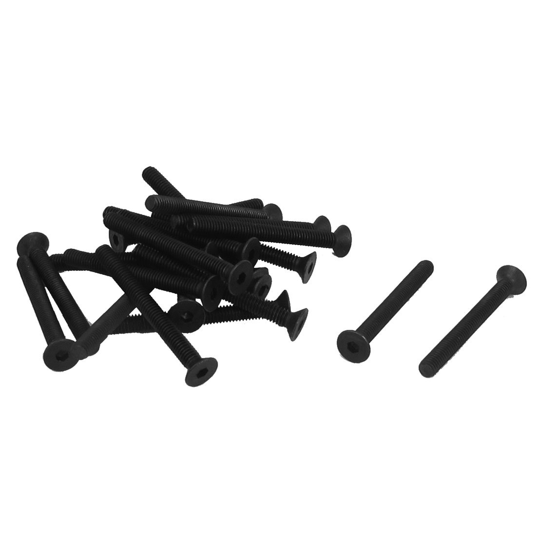 Sourcingmap M4 x 40mm Metric Hex Socket Countersunk Head Screw Bolts Black 20PCS