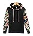Bluetime Womens Fall Winter Long Sleeve Floral Print Pullover Hoodie Sweatshirt