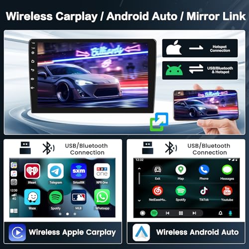 Inefala 4+64G Radio for Seat Leon 2005-2012 Android 15 with Wireless Carplay and Android Auto, 9'' Touch Screen Stereo Radio with Dab Bluetooth 59UI HiFi GPS FM/RDS SWC AHD Reverse Camera