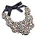 Holylove Champange Glass Beads Statement Necklace with Ribbon Tie Collares De Moda-9302