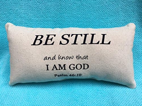 GRATEFUL LIFE CreationsBe Still and Know that I am God Psalm 46:10 Handmade Lumbar Pillow Custom Printed Pillow Cushion | Decorative Throw Pillow for Home Décor | 7H x 16W -Beige| Made in the USA