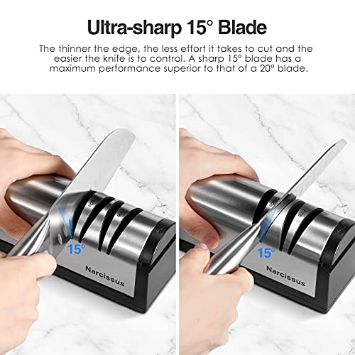 Narcissus Knife Sharpener, 2 Stage Electric Knife Sharpener for Home