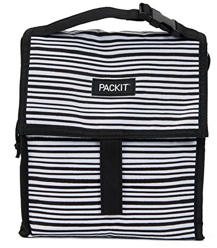 PackIt Freezable Lunch Bag with Zip Closure, Wobbly Stripes