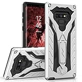 Zizo Static Series Compatible with Samsung Galaxy Note 9 Case Military Grade Drop Tested with Built in Kickstand Silver Black
