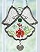 BANBERRY DESIGNS Love Angel Suncatcher Silver Metal & Glass with Pressed Flower Wings & Hanging Heart Shaped Charm - 4.5 Inch