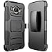 Moto Z2 Force Case, Moto Z2 Play Case, JATEM Rugged Hybrid Dual Layer Kickstand and Belt Clip Holster Combo (BLACK)