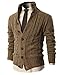 H2H Mens Regular Fit Soft Shawl Collar Cardigan Sweater with Ribbing Edge BEIGE US M/Asia L (KMOCAL020)