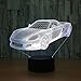 YeeSeeJee Car Night Light 3D Night Light with Remote Timer Adjustable 7 Colors Help Kids Fell Safe at Night Gift for Boys Toy Gift Idea for Kids, Clear