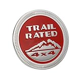 VXAR Emblem Badge Jeep Trail Rated 4x4 Trunk Tailgate Fender LOGO for Jeep Wrangler 2007-2018(Red)