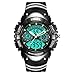 ELEOPTION Male Watches Waterproof With LED Digital Sports Digital Watch Dual Movt Calendar Chronograph And Rubber Band for Men Young Adult gifts (Black)