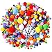 Acerich 1400 Pieces Assorted Pom Poms, Including 1100 Pcs Multicolor Pom Pom Balls Art Crafts, 4 Sizes Wiggle Googly Eyes, 200 Pcs Glitter Pompoms for DIY Creative Decorations (1400 Pcs(Multicolor1))