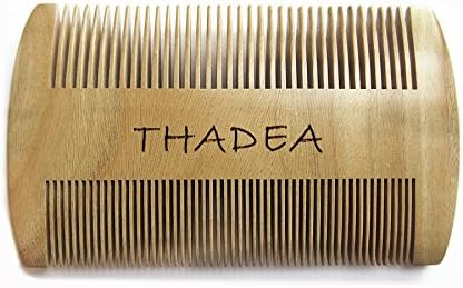 THADEA Beard Brush and Comb - Great for Dry or Wet Beards -100% Natural Sandalwood Anti-Static