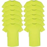 EVERYDAY TEES 12 Pack High Visibility Safety T Shirts Hi Vis Construction Work Shirts ANSI/ISEA Compliant Sizes Small - 5XL