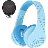 PowerLocus Kids Headphones Over-Ear, Bluetooth Wireless Headphones for Kids,with Microphone, Safe 85DB Volume Limited, Foldable with Carry Case, Audio Cable, Micro SD mode for Online Classes,PC,Phones