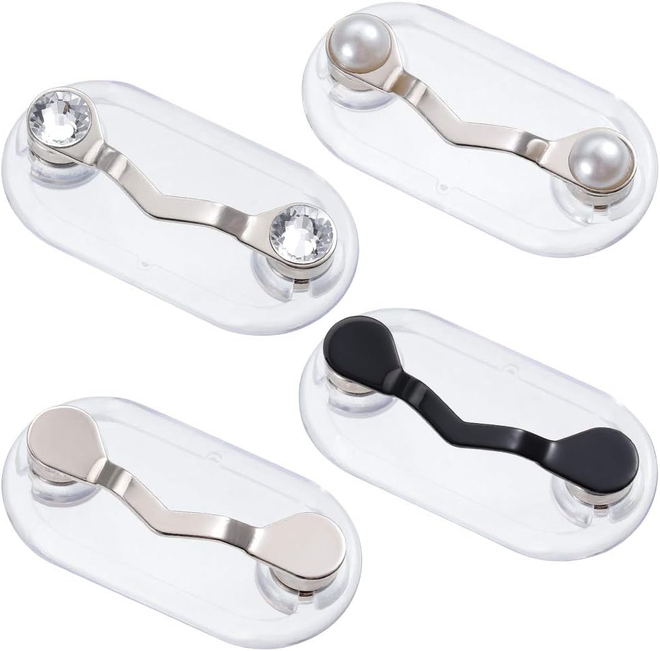 Eyeglass Holder, 4 PCS Stainless Steel ID Badge Holder with