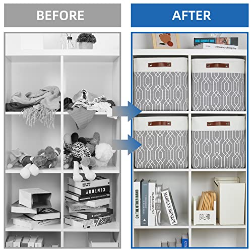 Temary Collapsible Baskets 13 Inch Storage Cubes for Organizing