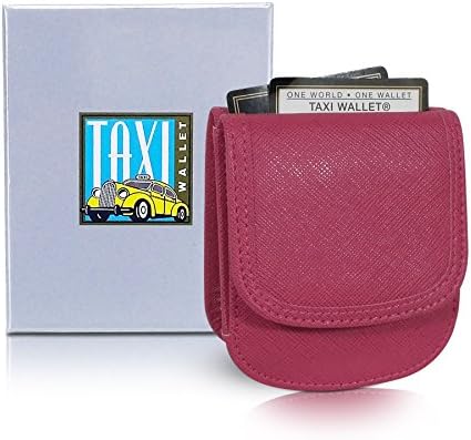 TAXI WALLET Peony Pink Small Vegan Folding Minimalist Card Womens Wallet + Coin Purse