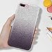 MILPROX Glitter Case Compatible for iPhone 8 Plus/7 Plus, Shiny Sparkle Bling, 3 Layer Hybrid Protective Soft Phone Case, Wireless Charging & Car Mount Compatible, Black Gradient Glitter